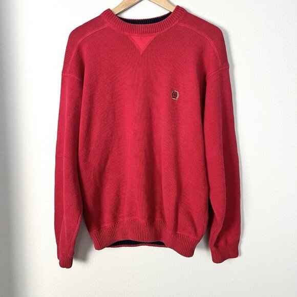Vintage Y2K Tommy Hilfiger Crest‎ Logo Sweater Pullover Red Men’s Size Large - Picture 1 of 8